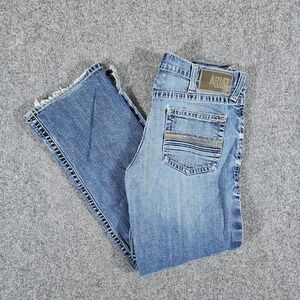 Ariat M4 Low Rise Boot Cut Jeans Medium Wash Mens Tagged 36x32 Actual 34x30 Flaw